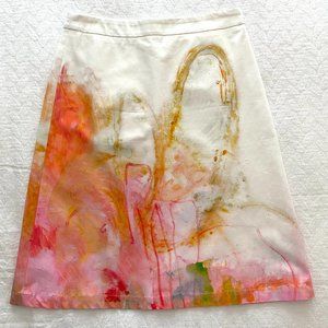 Anthropologie Claire Desjardins Watercolour Painter's Palette Skirt Size 6